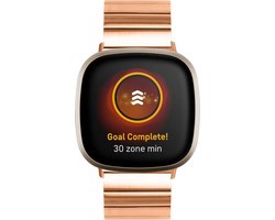 Stalen bandje - RVS - geschikt voor Fitbit Versa 4 / Sense 2 - rosegoud
