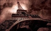 Fotobehang - Vlies Behang - Vintage Eiffeltoren - 208 x 146 cm