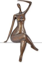 Brons beeld - dikke dame - sculptuur - 50 cm hoog