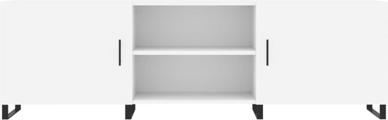 vidaXL Meuble TV 150x30x50 cm Bois fini Blanc - Meuble TV - Meuble TV - Meuble TV - Meuble de rangement