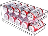 Buxibo - Frisdrankblik Organizer/Dispenser - Blikjes Storage - Container voor Koelkast, Keuken, Kasten, Voorraadkast -Transparant