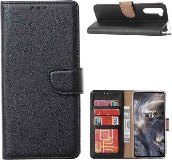Étui LuxeBass adapté pour OnePlus Nord - Bookcase Zwart - étui portefeuille - bibliothèque - couverture de livre - étui de livre - couverture de livre