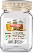 Forte Plastics Voorraadpot/bewaarpot - 400 ml - kunststof - beige - B7 x H11 cm