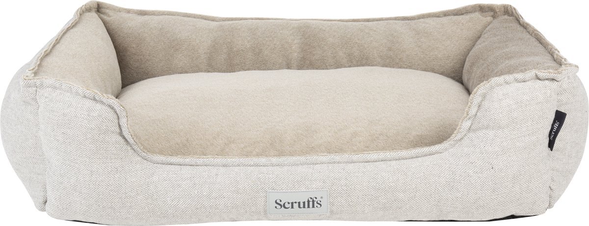Scruffs Harvard Box Bed - Orthopedische Hondenmand - Memory Foam - XL - Pearl Grey - 90 x 70 cm