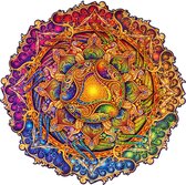 UNIDRAGON Houten Puzzel Voor Volwassenen Mandala - Onuitputtelijke Overvloed - 350 stukjes - King Size 33x33 cm