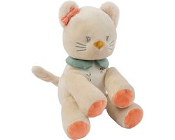 Nattou Kat Lana - Knuffel met Rammelaar - 20 cm - Zand Beige