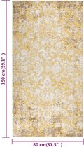 vidaXL - Buitenkleed - platgeweven - 115x170 - cm - lichtzwart - en - lichtbeige