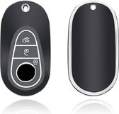 Autosleutel hoesje - TPU Sleutelhoesje - Sleutelcover - Autosleutelhoes - Geschikt voor Mercedes -zwart- C3 - Auto Sleutel Accessoires gadgets - Kado Cadeau man - vrouw