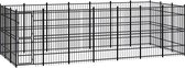 The Living Store Hondenkennel - veelzijdig - hondenkennels - Afmetingen- 672 x 288 x 200 cm - Kleur- zwart - Materiaal- gepoedercoat staal