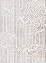 Flycarpets Nara Modern Japandi Stijl Vloerkleed - Creme / Beige - Laagpolig Tapijt - 160x230 cm