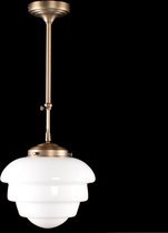 Art deco hanglamp Oxford | Ø 25cm | opaal wit glas / brons | pendel kort verstelbaar | woonkamer / eettafel | gispen / retro / jaren 30