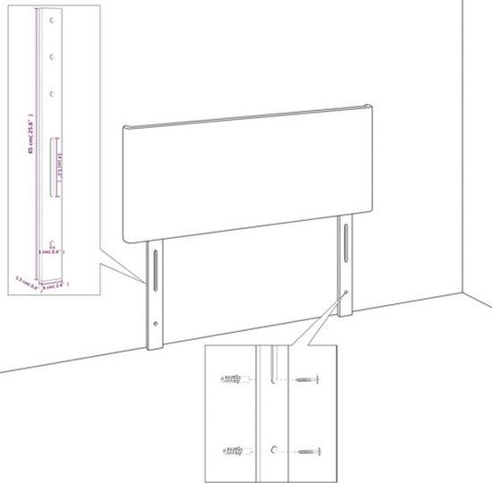 The Living Store Hoofdborden 4 st 80x5x78/88 cm stof donkergrijs - Klassieke Hoofdbord - Hoofdbord Grijs - Bedhoofd - Beddecoratie - Slaapkamers