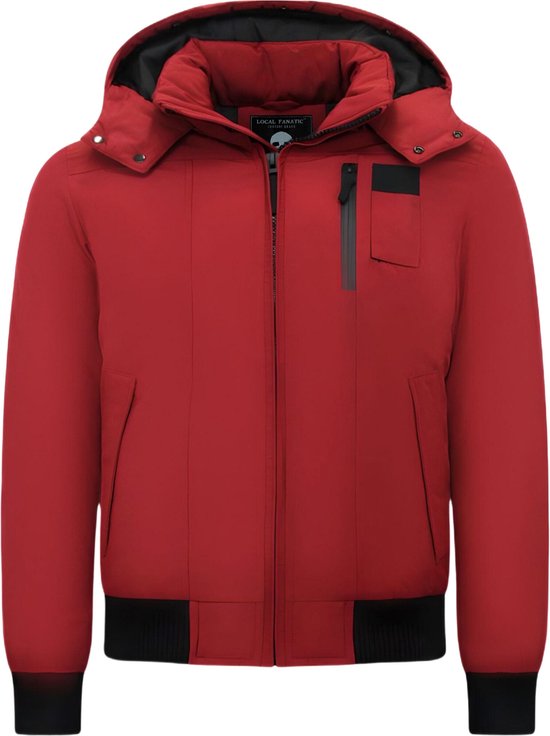 Gewatteerde winterjas Heren Kort -7006 - Rood