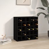 Casier à vin The Living Store - Bois - Zwart - 56 x 25 x 56 cm - Convient pour 25 bouteilles de vin