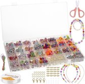 IBBO Shop - Polymeer Kralen - Katsuki Kralen - Kralen Set – 24 kleuren - Sieraden Maken - Letterkralen – Bedels – Veel accessoires – Inclusief Handleiding & maattabel - 900 Delig