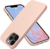 Mobiq - Liquid Siliconen Hoesje iPhone 15 Pro Max - roze