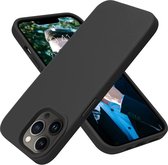 Mobiq - Liquid Siliconen Hoesje iPhone 15 Pro - zwart
