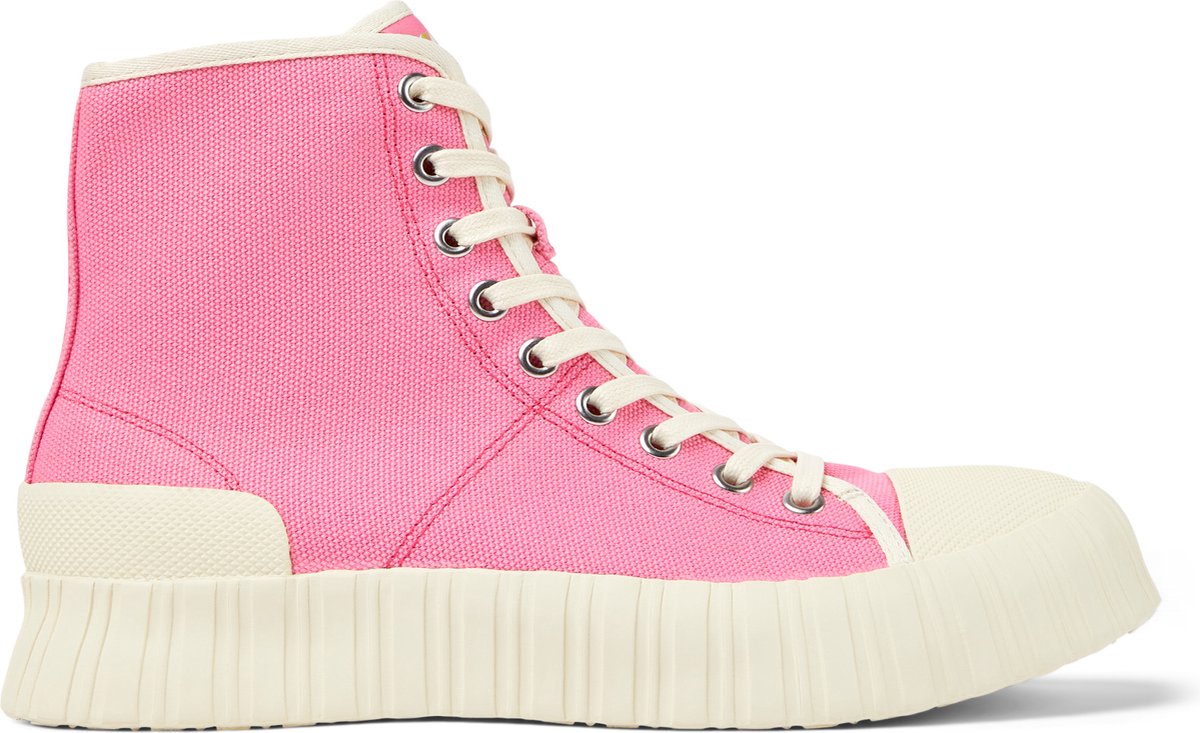 HighTop Canvas Sneakers Ribbed Sole - Pink