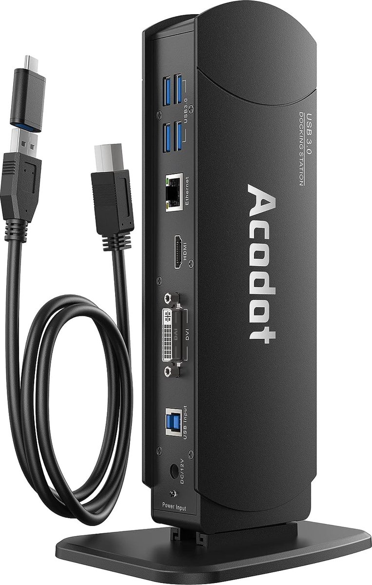 Acodot - USB 3.0 Universal Docking Station - 13-in-1 Laptop Docking Station - Dual Monitor voor Windows en Mac