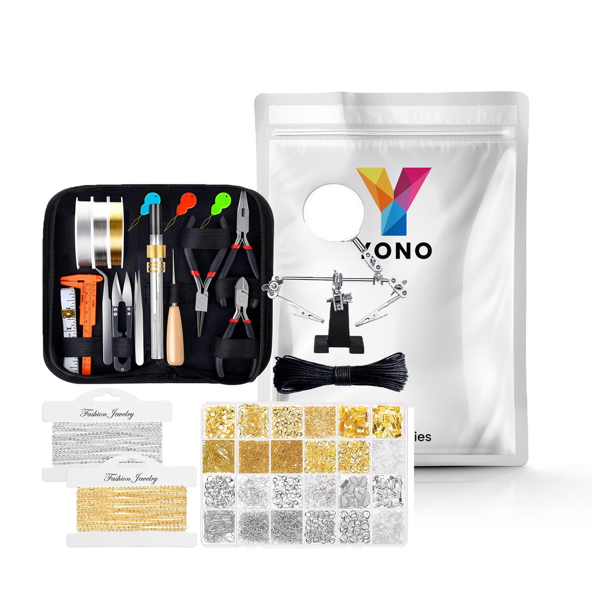 YONO Sieraden Maken Pakket - Oorbellen - Ketting - Armbandjes - Starterspakket Volwassenen - Set — afbeelding 3