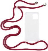 Shop4 - Geschikt voor iPhone 13 Pro Hoesje - Zachte Back Case TPU Siliconen met Koord Donker Rood