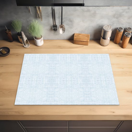 KitchenYeah® Inductie beschermer 75x52 cm - Inductie beschermer - Leer - Blauw - Dierenhuid - Kookplaataccessoires - Afdekplaat voor kookplaat - Inductiebeschermer - Inductiemat - Inductieplaat mat