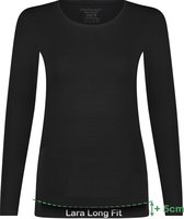 Comfortabel & Zijdezacht Bamboo Basics Lara - Bamboe T-Shirts (Multipack 2 stuks) Dames - Lange Mouwen - Long Fit - Zwart - S