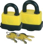 Cadenas avec 3 clés - lot de 2 - 40/50 mm - laiton - étanche - serrure valise