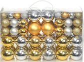 The Living Store Kerstballen - Glinsterende decoraties - 3 - 4 en 6 cm - Kunststof - Zilver en Goud