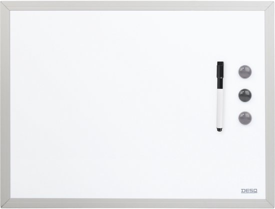 Desq - Whiteboard - Magnetisch - Inclusief montage set - 40 x 60 cm - Desq