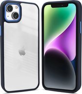 Coverzs telefoonhoesje geschikt voor Apple iPhone 14 Plus solid bumper hoesje - optimale bescherming - mat - transparant / blauw