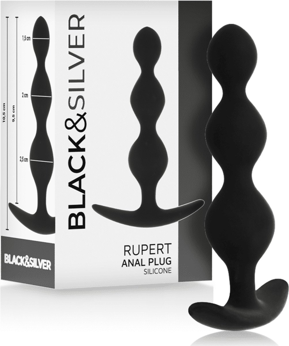 Goedkoopste BLACK and SILVER | Black and silver - Rupert Anal Beads 10 Cm