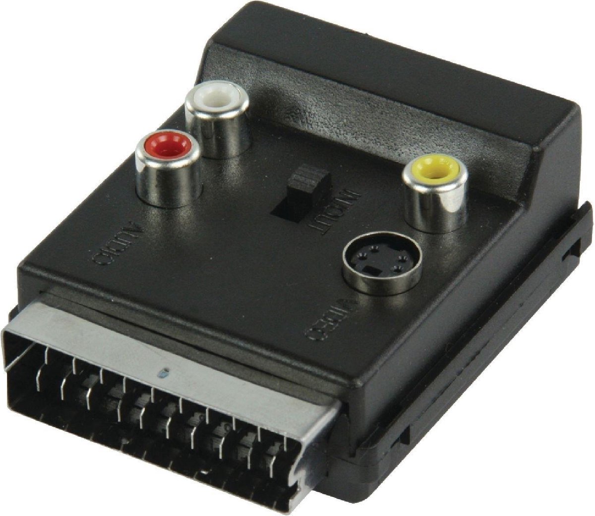 Adattatore SCART Maschio Audio RCA S-VIDEO Svhs Femmina In Out Per Presa Cavo Tv