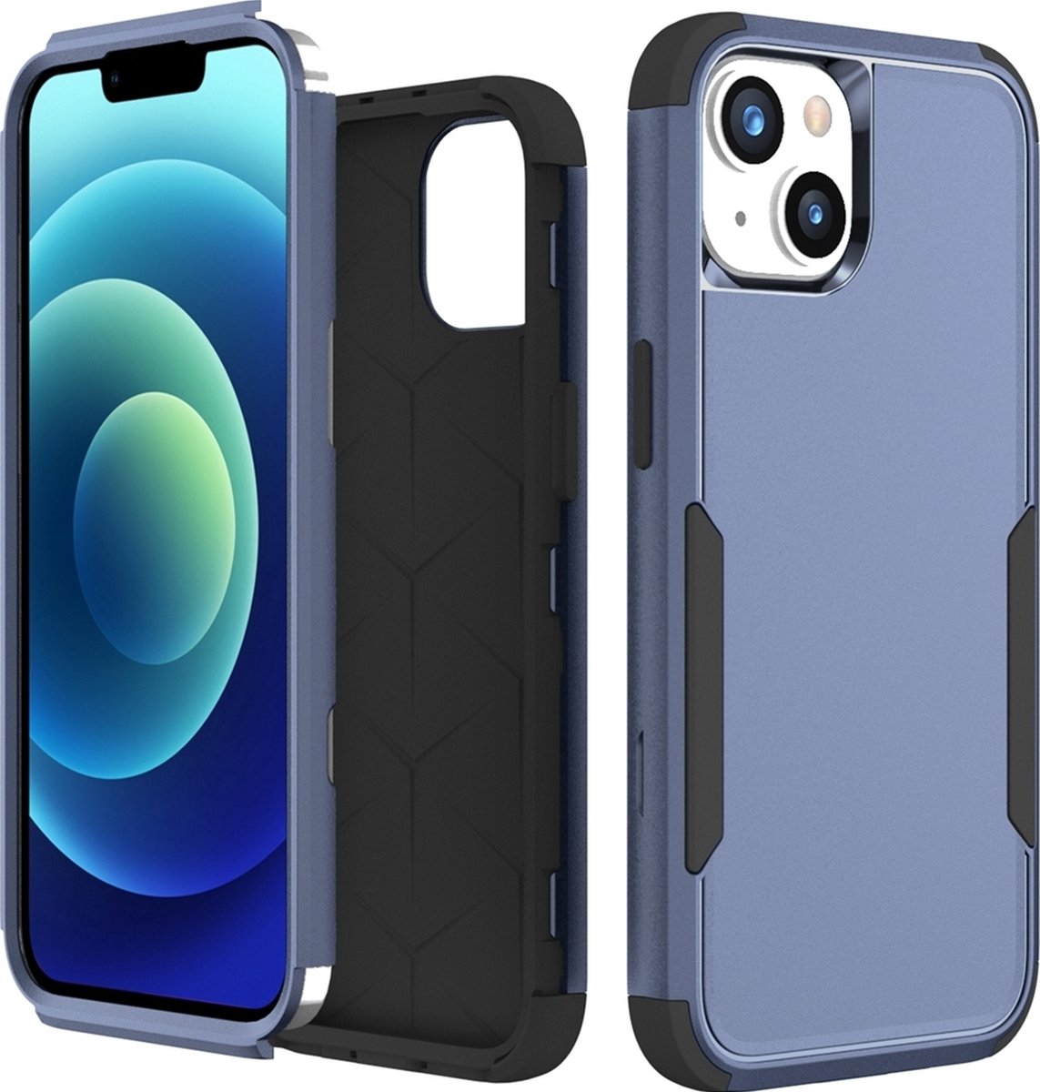 Mobigear Hoesje geschikt voor Apple iPhone 15 Telefoonhoesje Hardcase | Mobigear Ultra Tough Backcover Shockproof | Schokbestendig iPhone 15 Telefoonhoesje | Anti Shock Proof - Royal Blue | Blauw