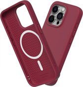 Rhinoshield Solidsuit Hoesje Geschikt voor Apple iPhone 15 Pro Max | Compatibel met MagSafe | Shockproof Back Cover | Bordeaux Red