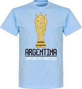 Argentinië WK 2022 Campeones T-Shirt - Lichtblauw - L