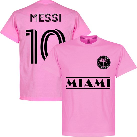 Miami Messi 10 Team T-Shirt - Roze