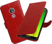 Motief Bookstyle Hoesje voor Motorola Moto G7 Power Rood