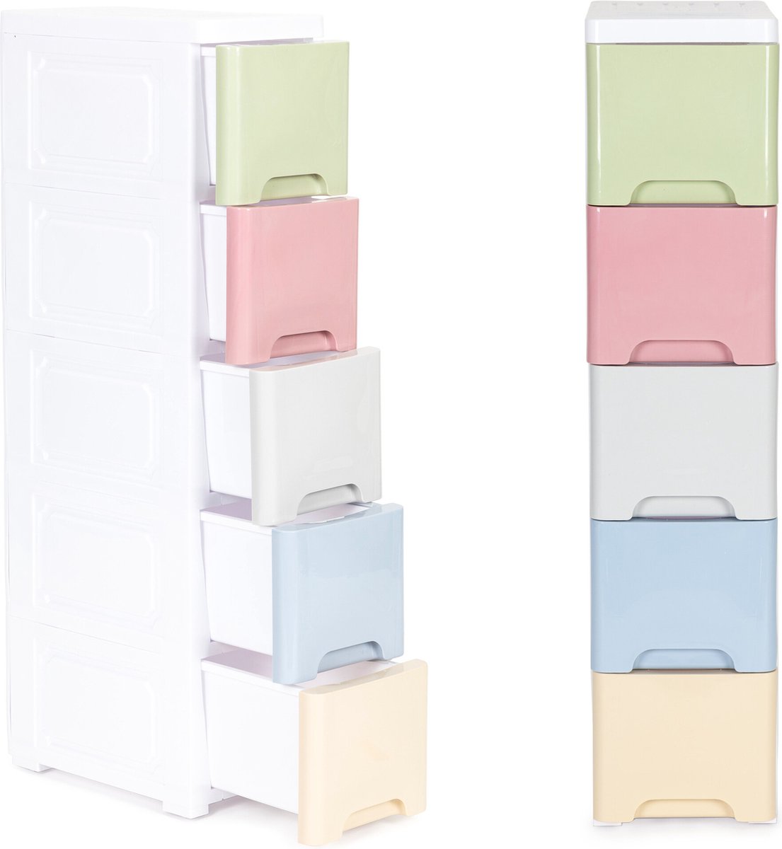 Ladeblok - 83x32x18cm - 5 lades - pastelkleuren