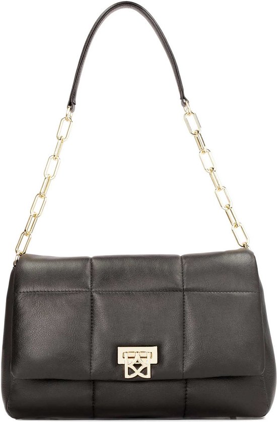 Soft leather flap handbag
