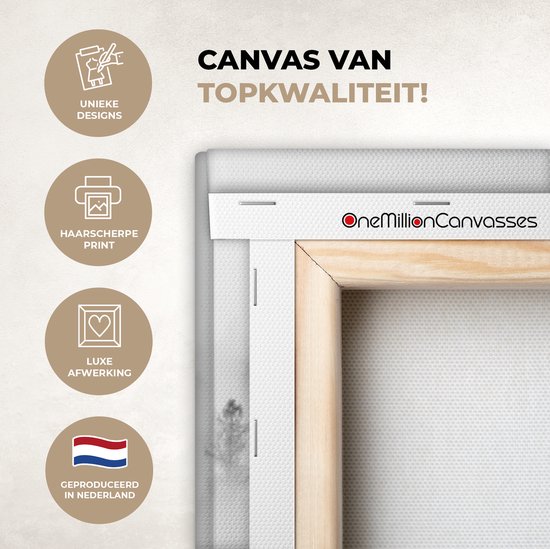 Peinture sur toile - Arbres - Brouillard - Forêt - Nature - Canvasdoek - 80x120 cm - Photo sur toile - Peinture nature