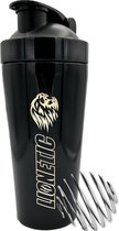 Lionetic RVS Shakebeker - Shakebeker - Proteine Shaker - Lekvrij - BPA Vrij - Essentials Zwart