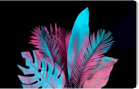 Poster Abstracte Botanische Kunst Achtergrond Met Tropische Palmbladeren In Gouden Lijn Stijl Banner Met Exotische Planten In Een Aquarel Stijl Voor Decoratie Print Behang Textiel Print Stof 534364349