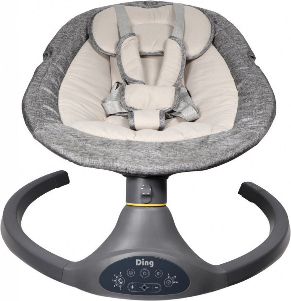 Ding Hugg Swing Babyschommel - Grijs - Draaibare babyswing - Met Muziek en Bluetooth — afbeelding 7