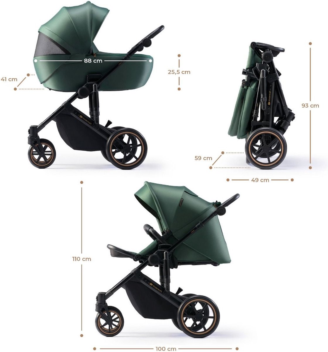 Kinderkraft PRIME2 Kinderwagen 2in1 Beige - afbeelding 2