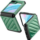 Mobigear Hoesje geschikt voor Samsung Galaxy Z Flip 5 Telefoonhoesje Hardcase | Mobigear Groove Backcover | Galaxy Z Flip 5 Case | Back Cover - Groen
