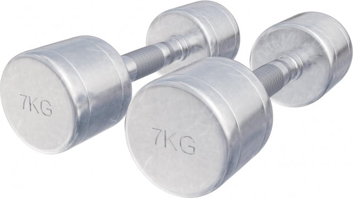 Dumbellset 14 kg (2 x 7 kg) Chroom