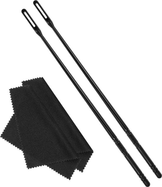 SAVITA 4-delige Fluitreinigingsset, 2-delige Fluit Reinigingsstaaf en 2-delige Flute Cleaner Cloth Fluitreinigingsswabs Fluitreinigingsbenodigdheden voor Fluitreiniging en Polijsten (Zwart