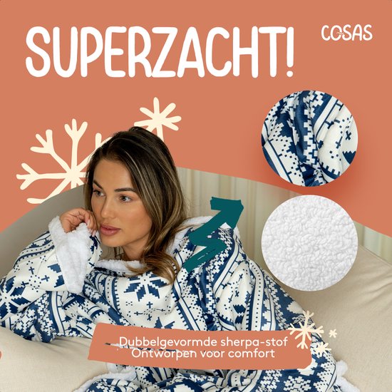 Kanguru Deluxe Cream, Plaid Polaire à manches et poche Kangourou, Super