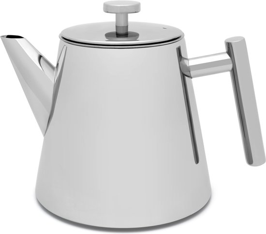 Leopold Vienna - Theepot Oslo dubbelwandig 1 L RVS - zilver - inclusief theezeef